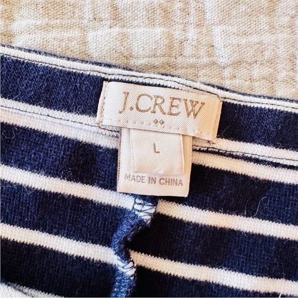 J.Crew Navy & White Striped Shift Dress | 90s Minimalist Classic Preppy | Size L - Picture 4 of 5